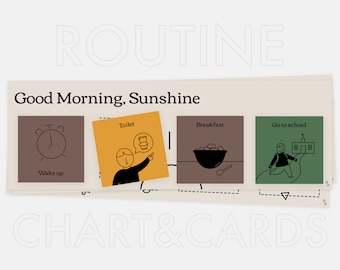 Minimalist Kids Daily Routine Cards: Visual Autism Chart (Digital Download)