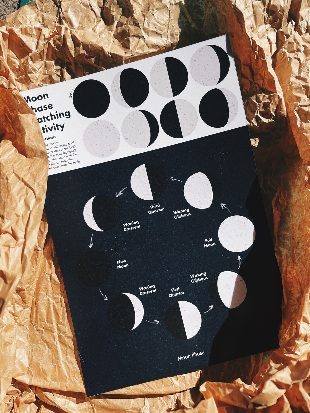 Moon Phase Matching Activity printable Montessori - Etsy