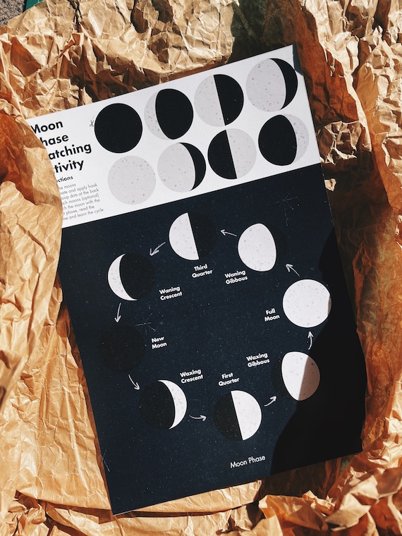 Moon Phase Matching Activity printable Montessori | Etsy