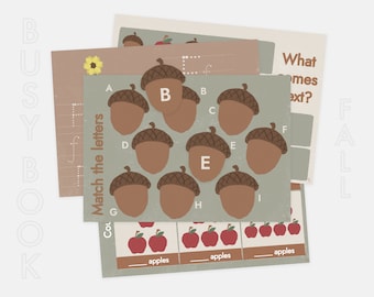 Fall Activities Busy Book: 32 Pages for Toddlers (PDF)