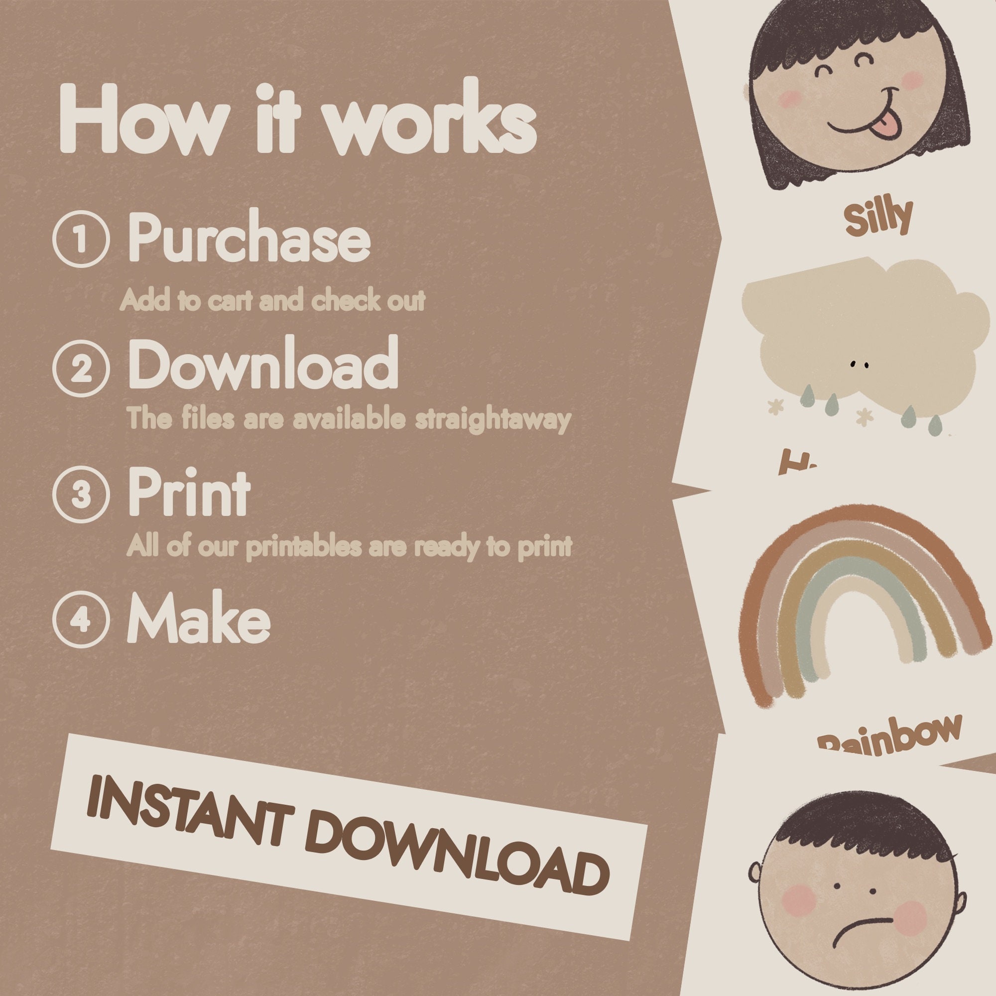 A4 Kids Calendar Printable Kids Poster Natural Style Kids Calendar A4 Kids Calendar Printable Kids Poster Natural Style Kids Calendar