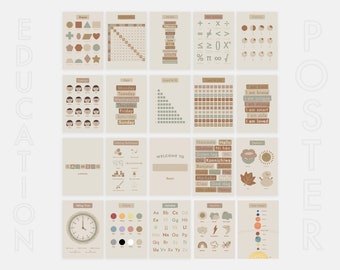 Educational Poster Bundle: Boho Montessori Decor (Digital Download)