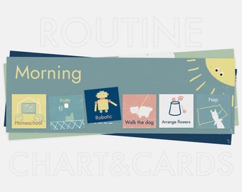 240 Editable Kids Mini Routine Cards + 10 Charts Mega Pack | Montessori Routine Chart | Printable Routine Cards | Visual Rhythm Cards