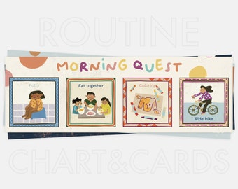 Kids Visual Routine Chart: 350+ Montessori Cards (Canva Digital Download)