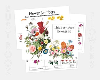 Realistic Flowers Busy Book: Practical Skills Activities (PDF Download)