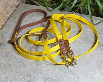 Coupling line Twin line made of grease leather braided 2 colors