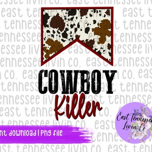 Cowboy Killer | Red & Cowhide | PNG Download