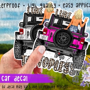 I Like to go Topless | White & Pink | Offroad Vehicle | Car Decal