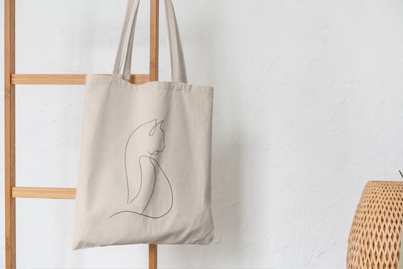 cat print tote bag