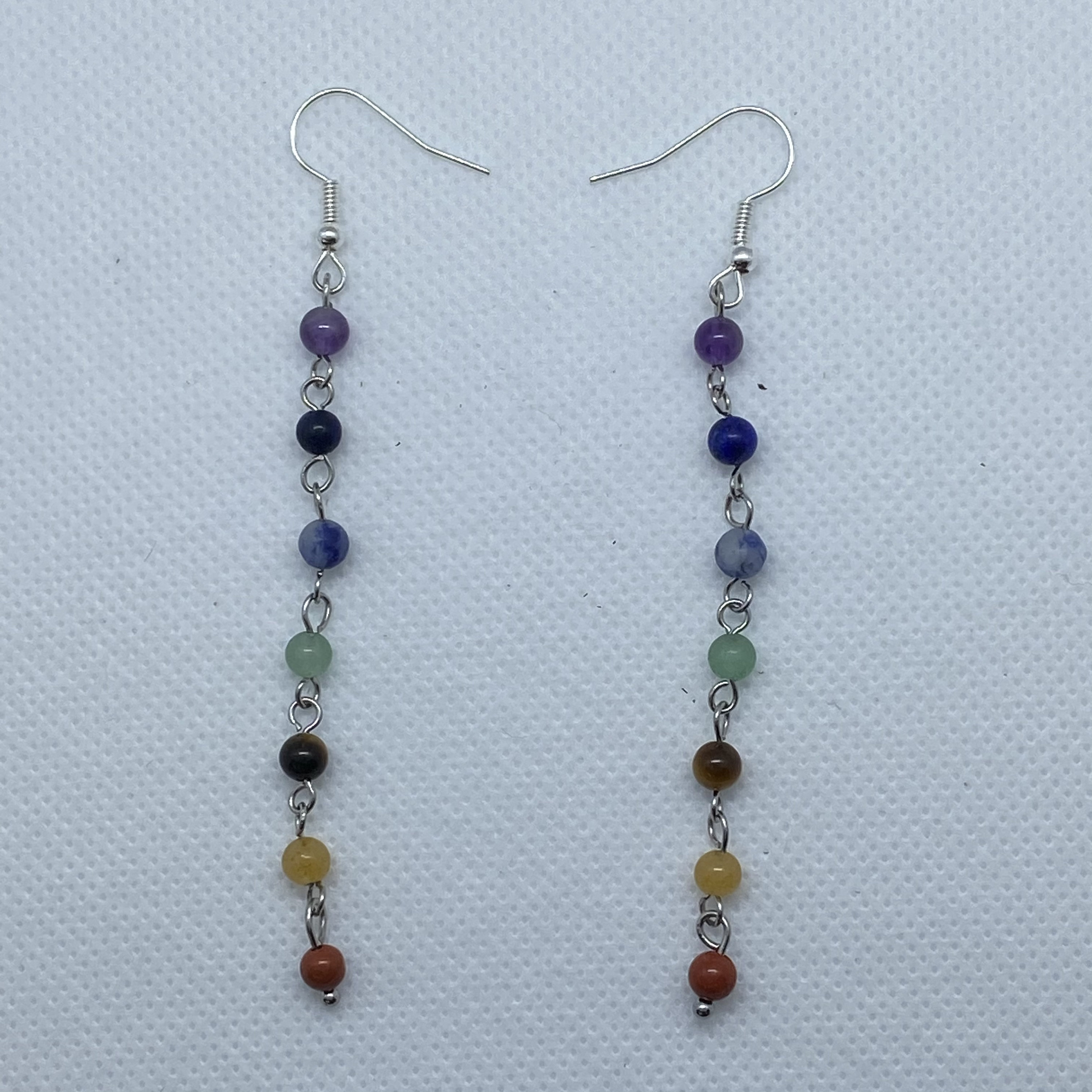 7 Chakra Earrings Seven Chakra Dangle Earrings Chain Etsy