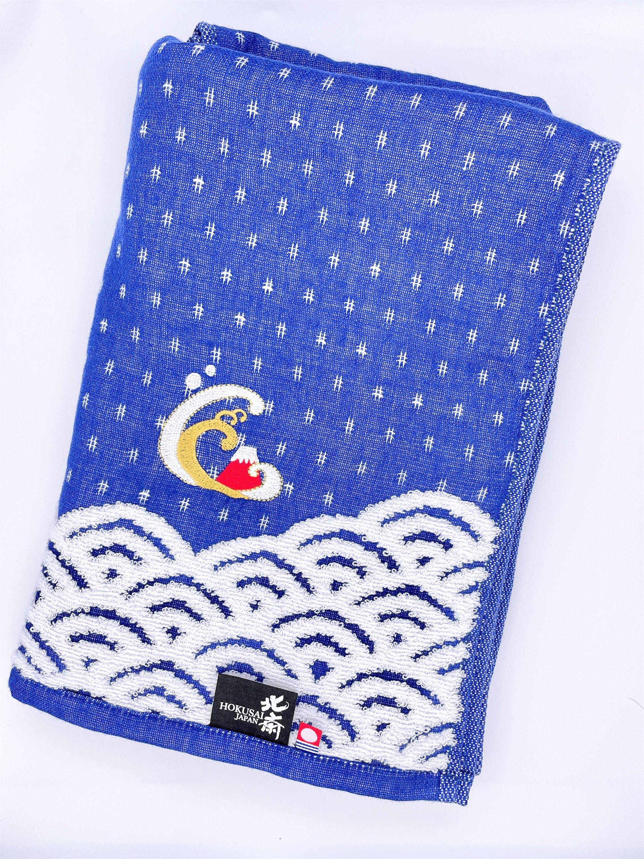 Hokusai x Imabari Hand Towel / Bathing Towel Japanese Towel Etsy