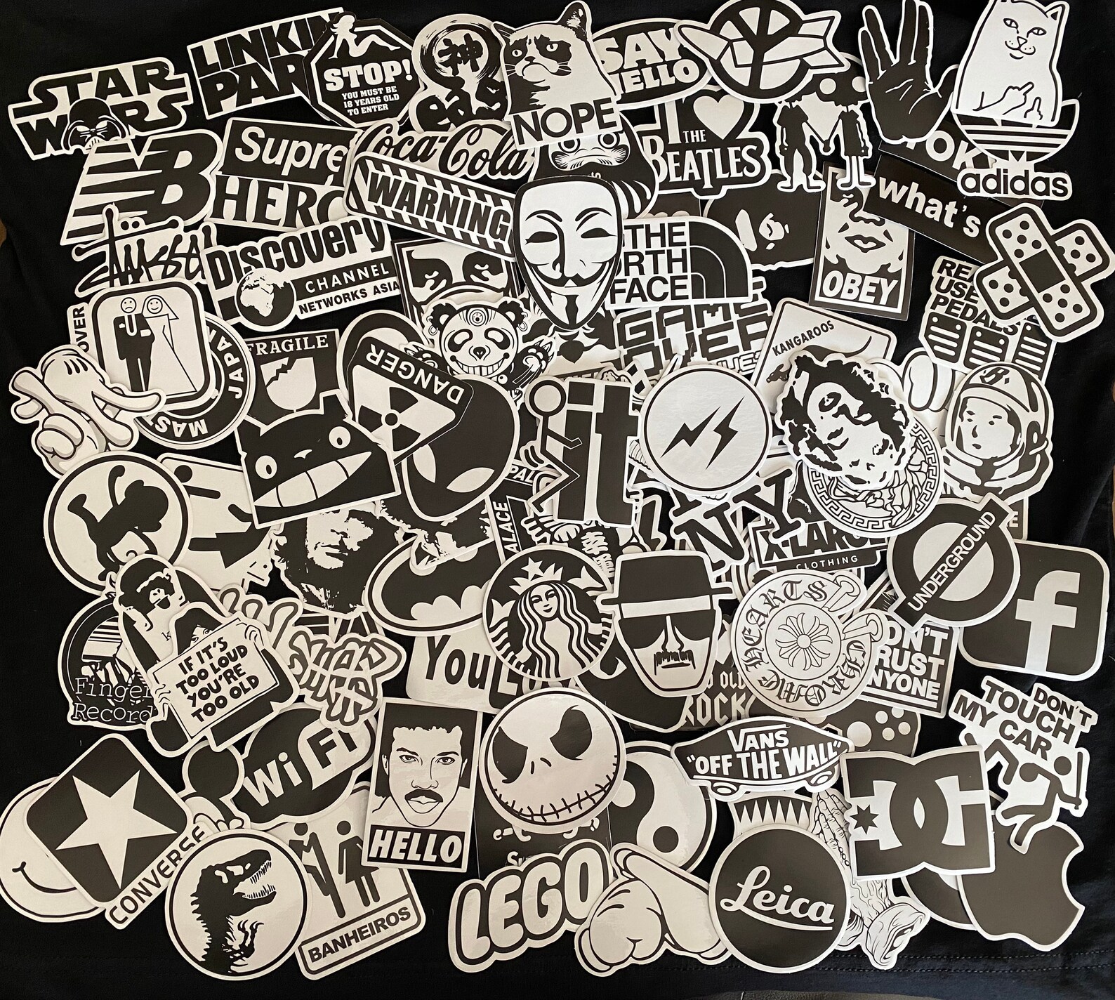 50pcs Black and White Transparent Sticker Pack For Laptop | Etsy
