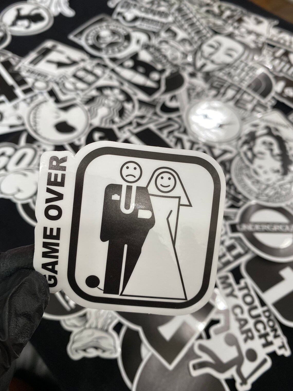 50pcs Black and White Transparent Sticker Pack For Laptop Etsy.de