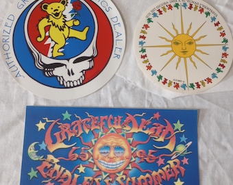 Vintage Grateful Dead Stickers set of three 1988 1994 1995 Original Owner