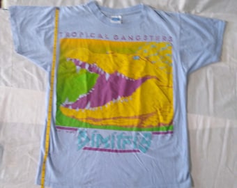 Key West Florida large t shirt Tropical Gangster light Blue original owner worn and laundered purchased 1987