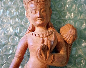 Goddess Tibetan hand carved from Nepal 1998 original owner vintage & collectible