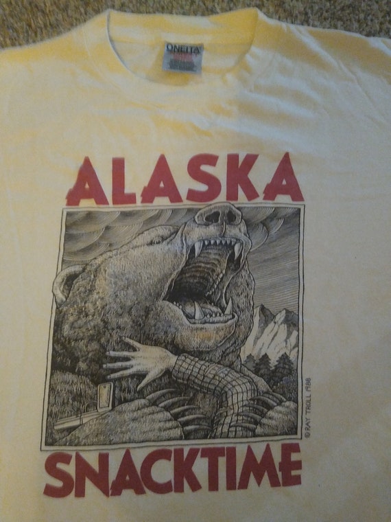 Alaska SnackTime Ray Troll White Large T Shirt 198