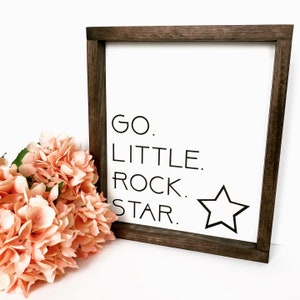 Go Little Rockstar | Nursery Wall Decor | Baby Room Sign | Farmhouse Wood Sign | Kids Room Gift | Baby Shower Gift | Christmas Gift For Kid