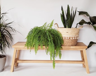 Solid Oak Bench, Rustic Brushed Wood Entryway Seating, Handcrafted Farmhouse Hallway Bench, Modern Industrial Oak Furniture by WOODDK