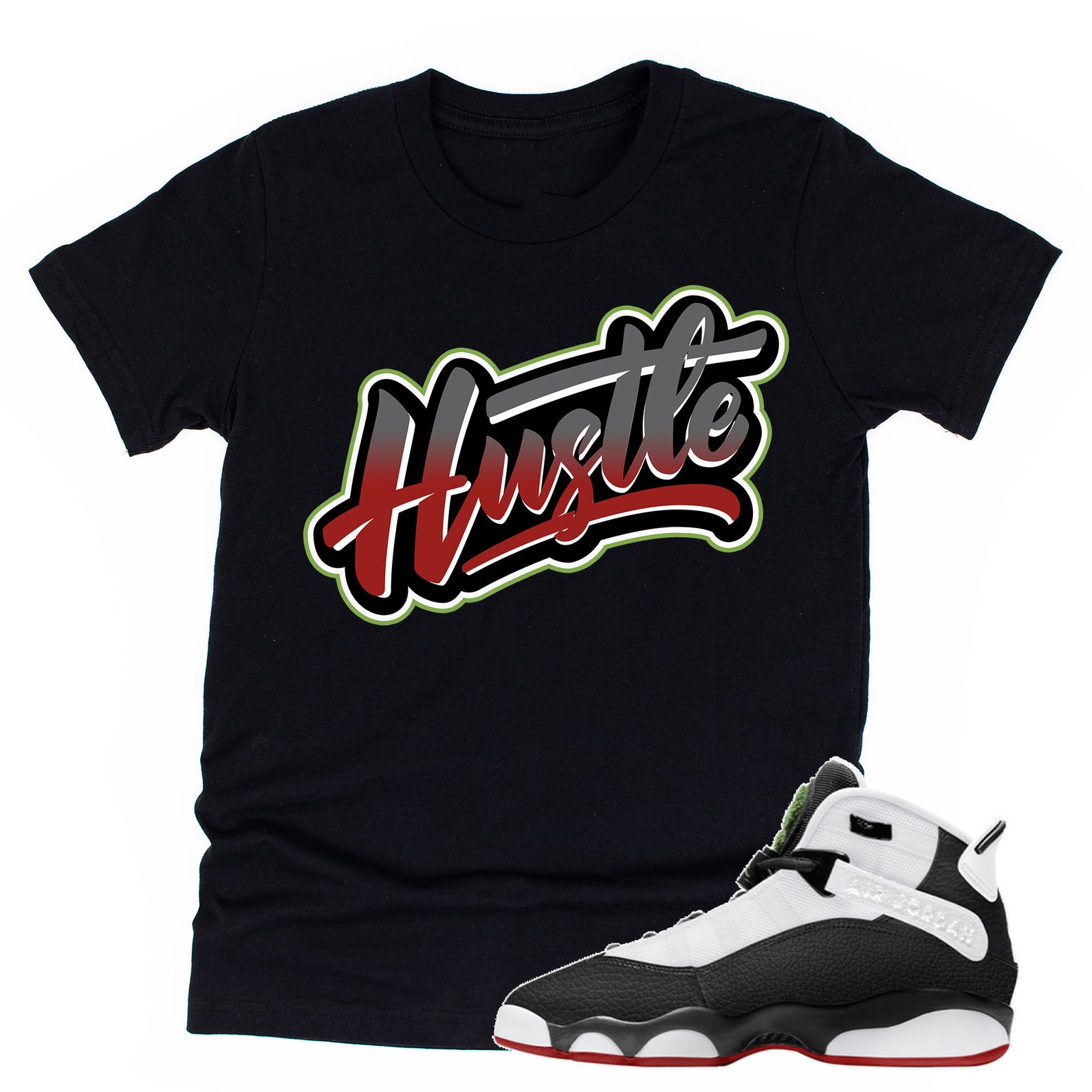 Kids Youth Sneaker T-shirt fait pour Jordan 6 Rings Noir / | Etsy