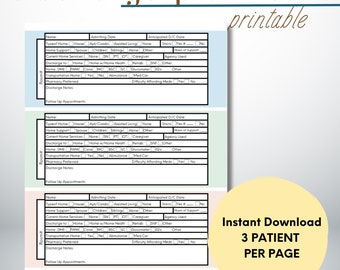 3 Patient Nurse Discharge Planner Printable