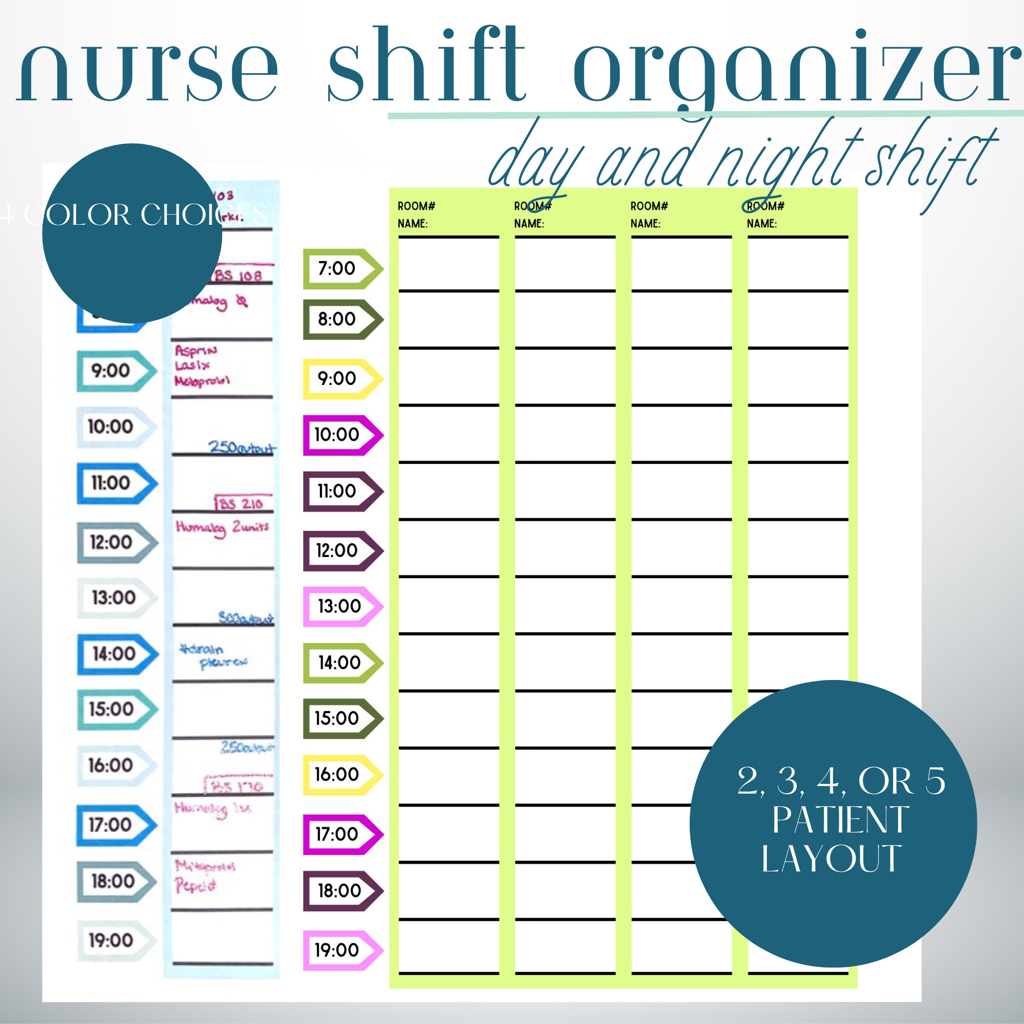 新入荷 Shift Nurse Organization, Day Nurse Organizer, Task Nurse 手帳・カレンダー
