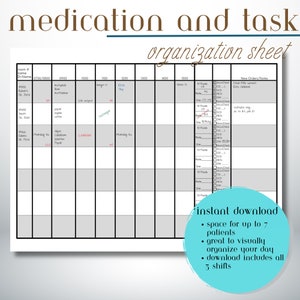 Patient Medication and Task Organization Schedule for Nurses
