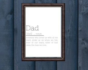 Father's Day/ Dad Birthday/ Dad Gift Dad Noun Printable Wall Art
