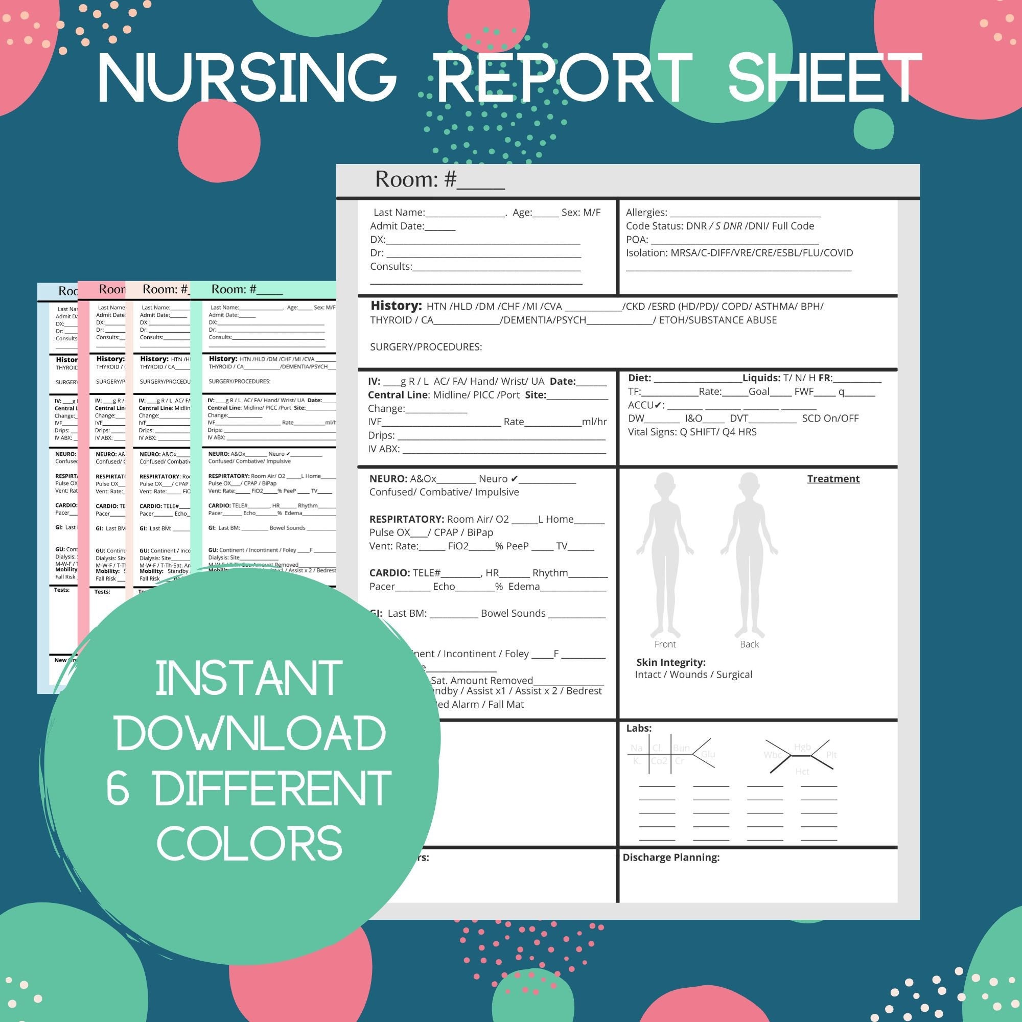 Nursing SBAR Bedside Report Sheet Etsy