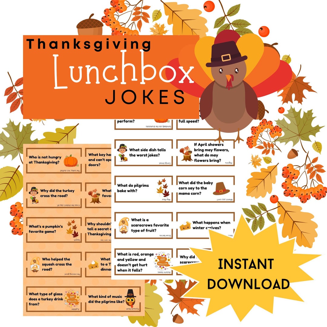 Kids Thanksgiving Lunchbox Jokes - Etsy