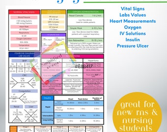 Nursing Guide Cheat Sheet Great for New RN's and Nursing Students