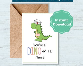 Dino-mite Nurse Card, Nurse Thank you Card