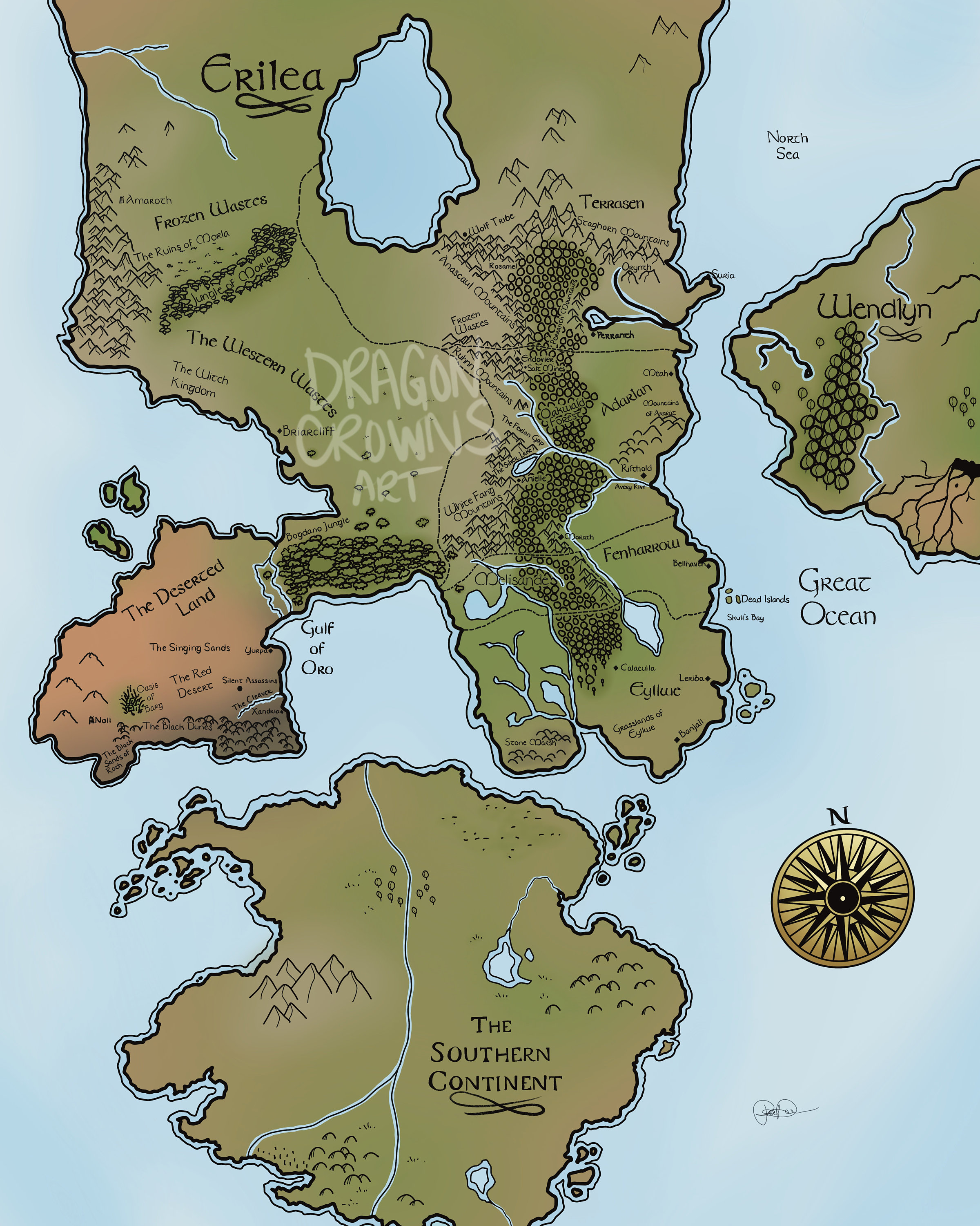 Digital Map of Erilea Throne of Glass Art Printable Wall Etsy Ireland
