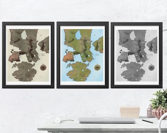 Digital Map of Erilea, Throne of Glass Art, Printable Wall Decor, 16x20, 8x10, 4x5