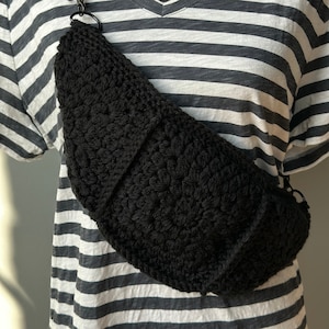 Handmade Crossbody Sling Bag In Black