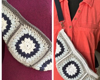 Granny Square Crochet Crossbody Sling Fanny Pack