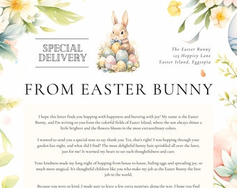 Letter from the Easter Bunny | PDF File | Instant Download | Ready to Print