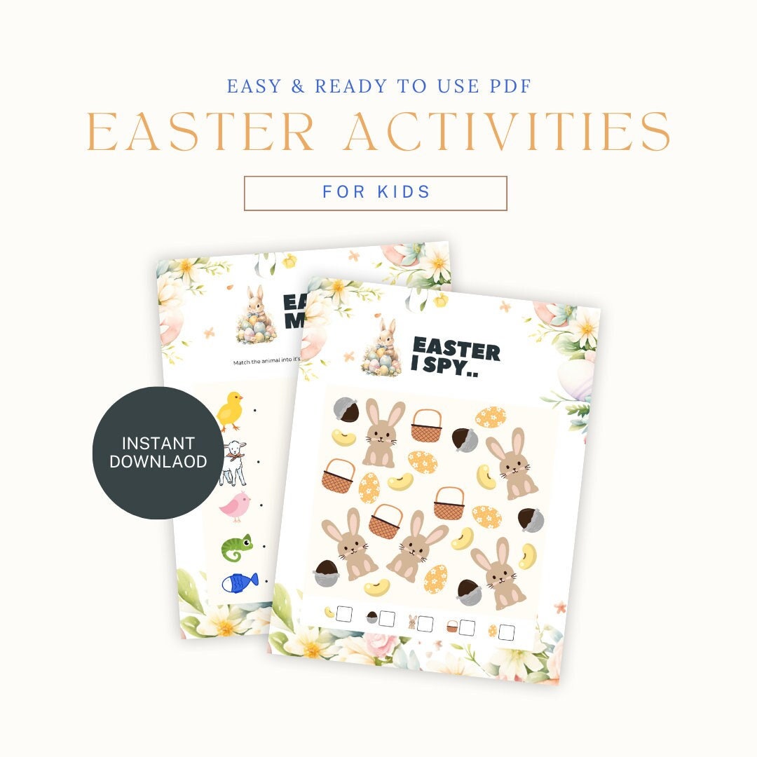 Easter Activities for Kids | Printable Worksheets | Instant Download ...