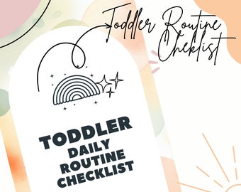 Toddler Daily Routine Checklist | Instant Download Digital File | Ready to Print or Can Edit Digitally