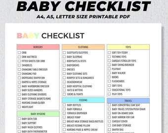 Baby Checklist Printable, New Born Baby Checklist, Baby Essentials List, Pregnancy Checklist, Baby Registry, Baby Planning, Mom To Be Gift