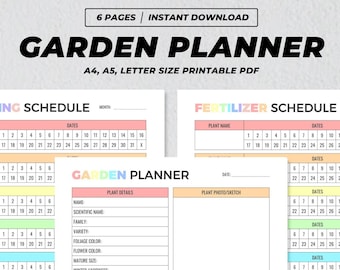 Garden Planner Printable, Garden Plant Profile Tracker, Plant Care Log, Indoor Outdoor Gardening Template, Water Fertilizer Schedule PDF