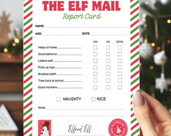 Kids Elf Report Card Printable, Elf Letter, Children Xmas Cards, Christmas Wish List, North Pole Mail, Welcome Letter, Naughty Nice Report