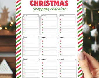 Christmas Shopping List Printable, Xmas Gift List, Holiday Shopping Tracker, Christmas Planner, Secret Santa Gift Checklist, To Do List PDF