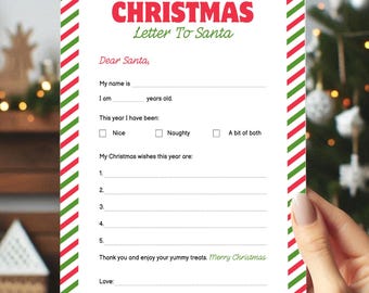 Letter to Santa, Kids Letter to Santa, Printable Letter to Santa, Kids Christmas Wish List, Dear Santa Letter, Santa Wish List, Santa List