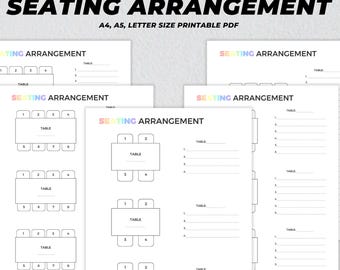 Wedding Table Seating Chart Printable, Rectangle Table Seat Planner, Event Seating Arrangement, Marriage Organizer Reception Head Table Plan