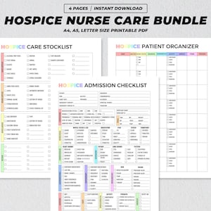 Hospice Care Organizer Printable, Hospice Nurse Report, Hospice Admission Checklist, Nursing Assessment, Patient Organizer, Medical Tracker