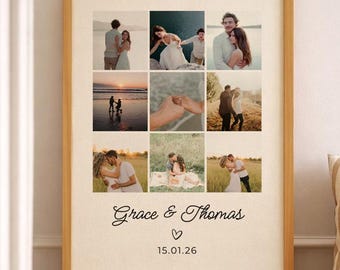 Personalised Photo Print, Custom Photo Collage Print, Boyfriend Gift, Girlfriend Gift, Couple Gifts, Valentines Gift, Keepsake Wedding Gift