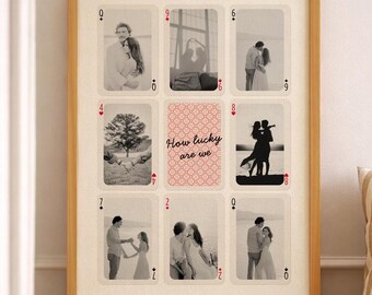 Custom Playing Card Photo Print, Personalized Photo Print, Boyfriend Gift, Girlfriend Gift, Couple Photo Poster, Romantic Wedding Gifts