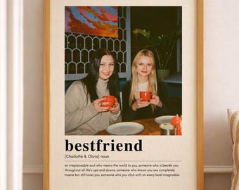 Personalised Bestfriend Photo Print, Custom Photo Print, Bestie Gift, Friendship Day, Friend Birthday Gift, Friends Definition Poster