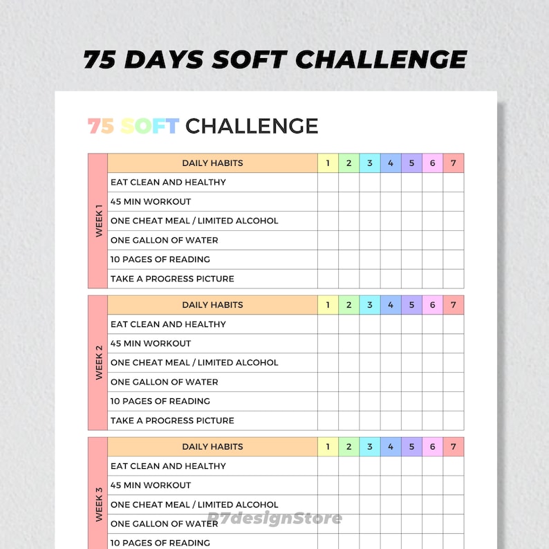 Buy 75 Soft Challenge Planner Printable - Il 794xN.4365466620 Eysr 
